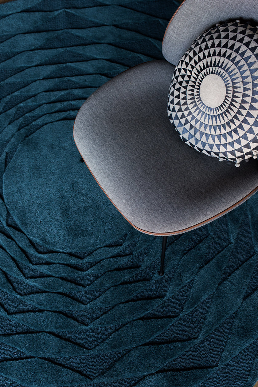 Hand Carved Polygon Rug by Scottish textile designer Niki Jones