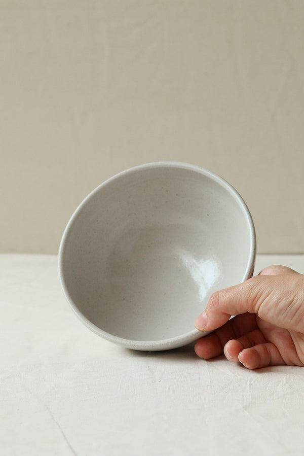 Pottery Cereal Bowl - Tin White