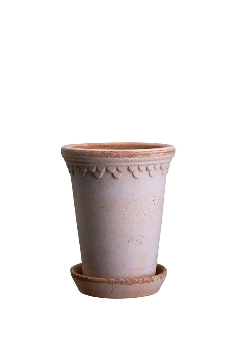 Copenhagen Rose Pot & Saucer Tall