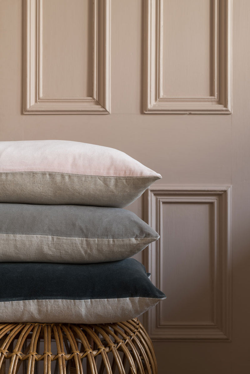 Velvet Linen Square Cushion Cover